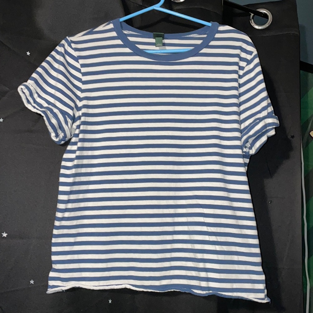 Blue and white striped shirt